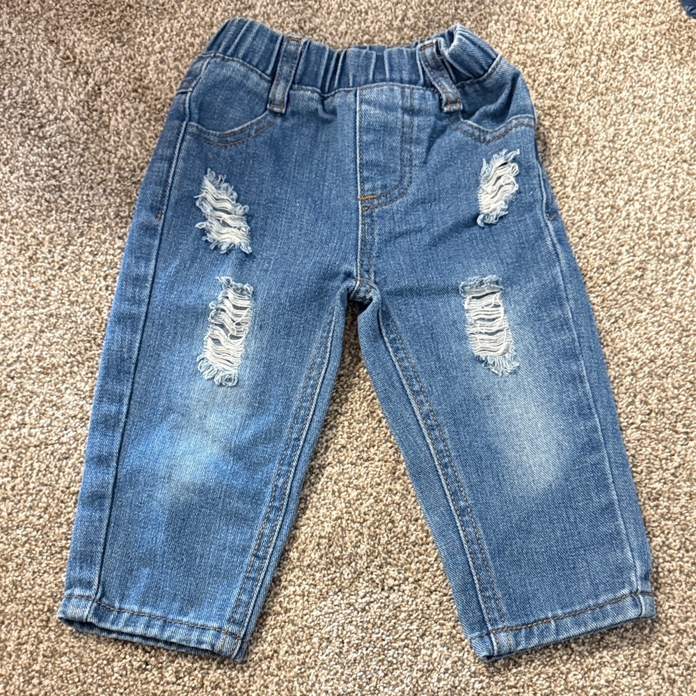 Kids Blue Distressed Denim Jeans